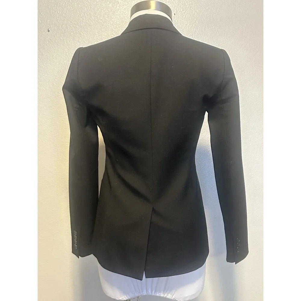 J. CREW Blazer Jacket Super 120's Wool Womens sz.00 XS Career Black B9675